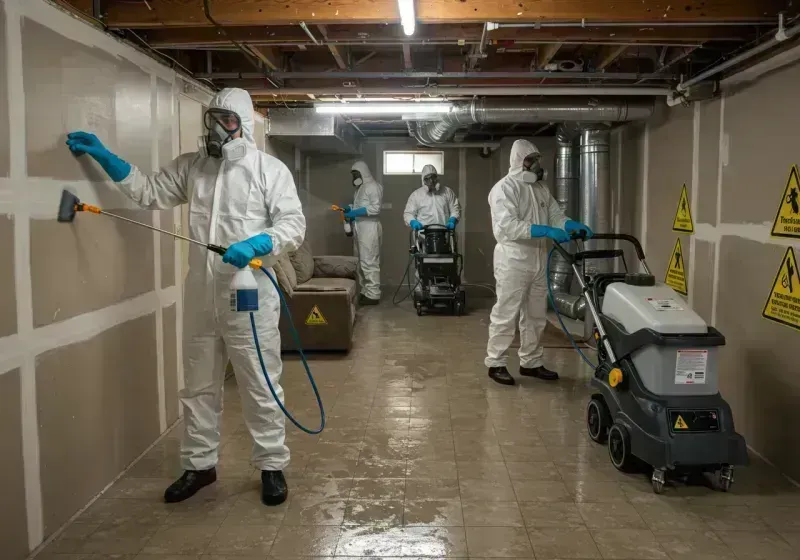 Basement Moisture Removal and Structural Drying process in Contoocook, NH